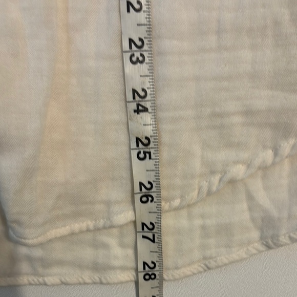 H&M Button Down Shirt Women’s Cream Oversized Medium Cottagecore Classic Cotton - Picture 5 of 6